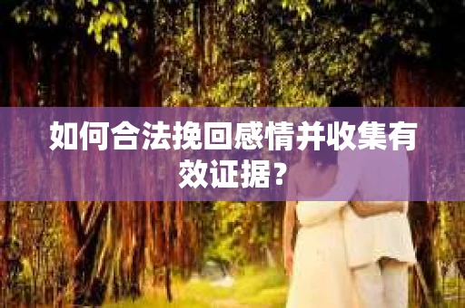 如何合法挽回感情并收集有效证据？