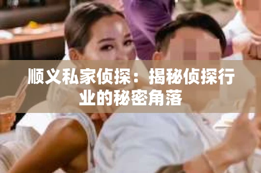 顺义私家侦探：揭秘侦探行业的秘密角落