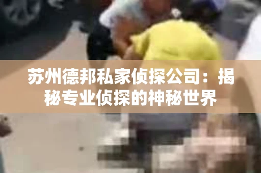 苏州德邦私家侦探公司：揭秘专业侦探的神秘世界