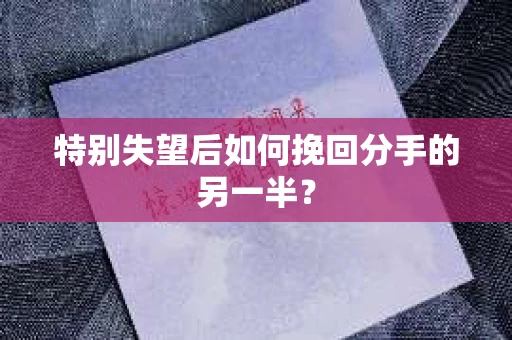 特别失望后如何挽回分手的另一半？